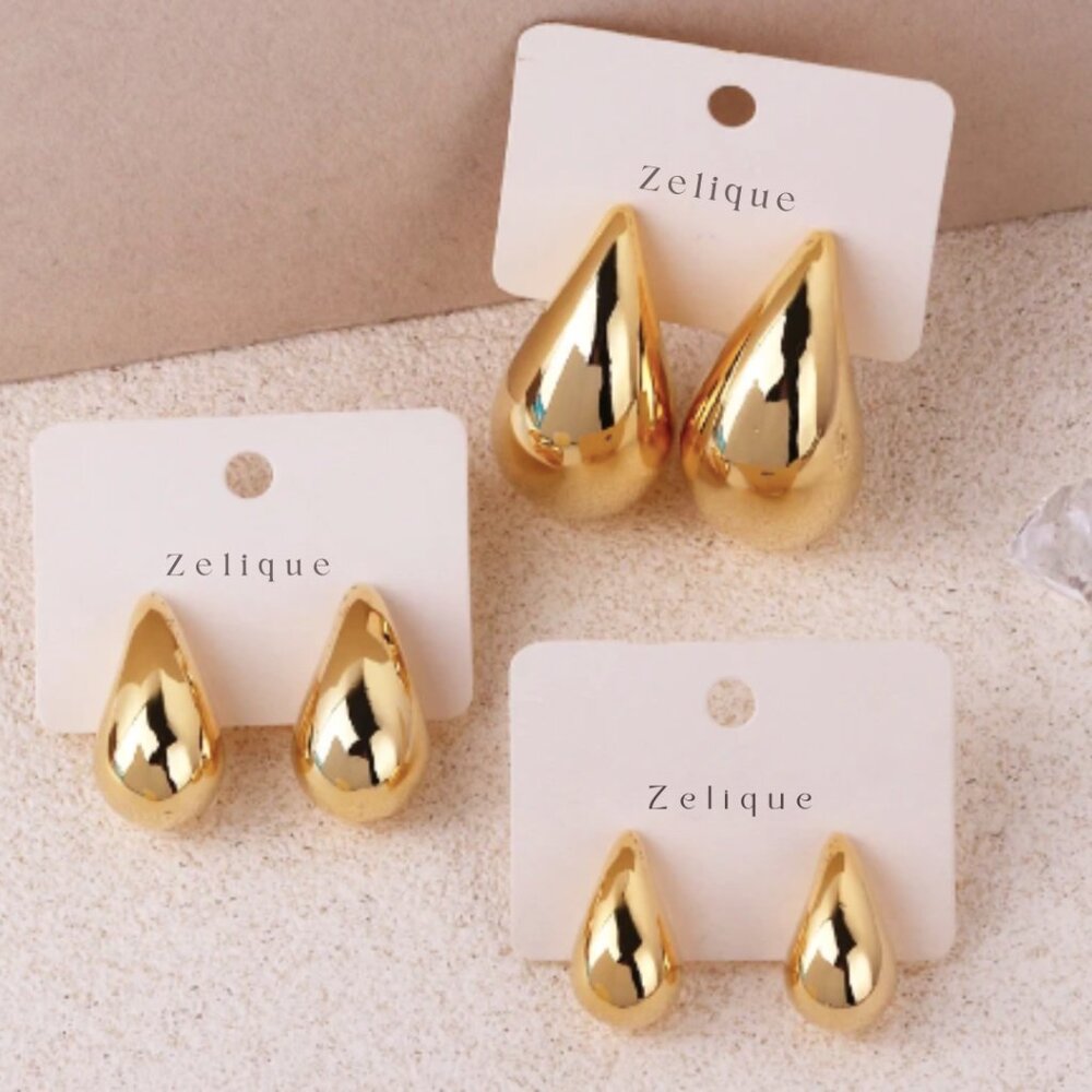 Gold Drop Earring Oversized Chunky Hoop Earrings for Women
